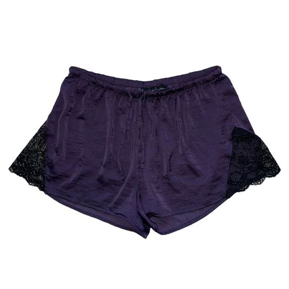 Tahari Intimates & Sleepwear Taharisatin Dark Plum With Black Lace